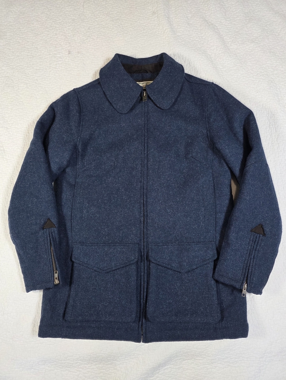 L.L. Bean Maine Guide Blue Wool Parka Coat